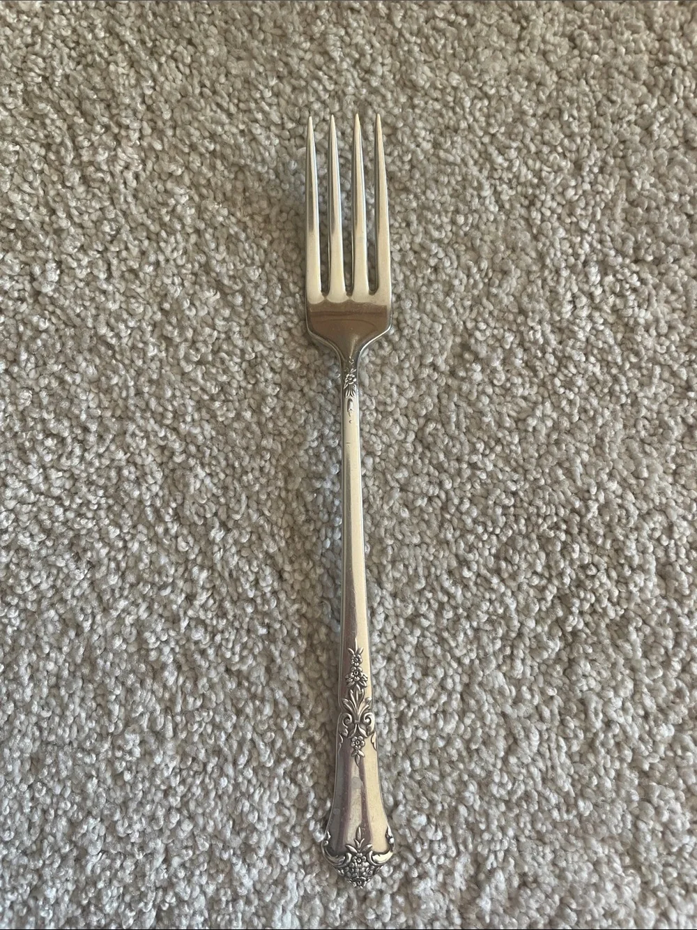 Classic Sterling Silver Ornate Dinner Fork - Silver